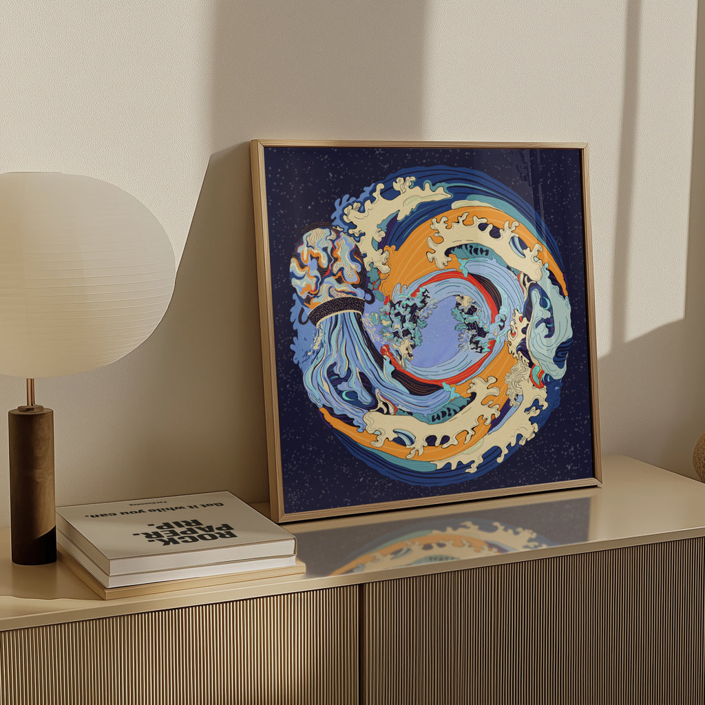 Aquarius  Zodiac- Fine Art Poster