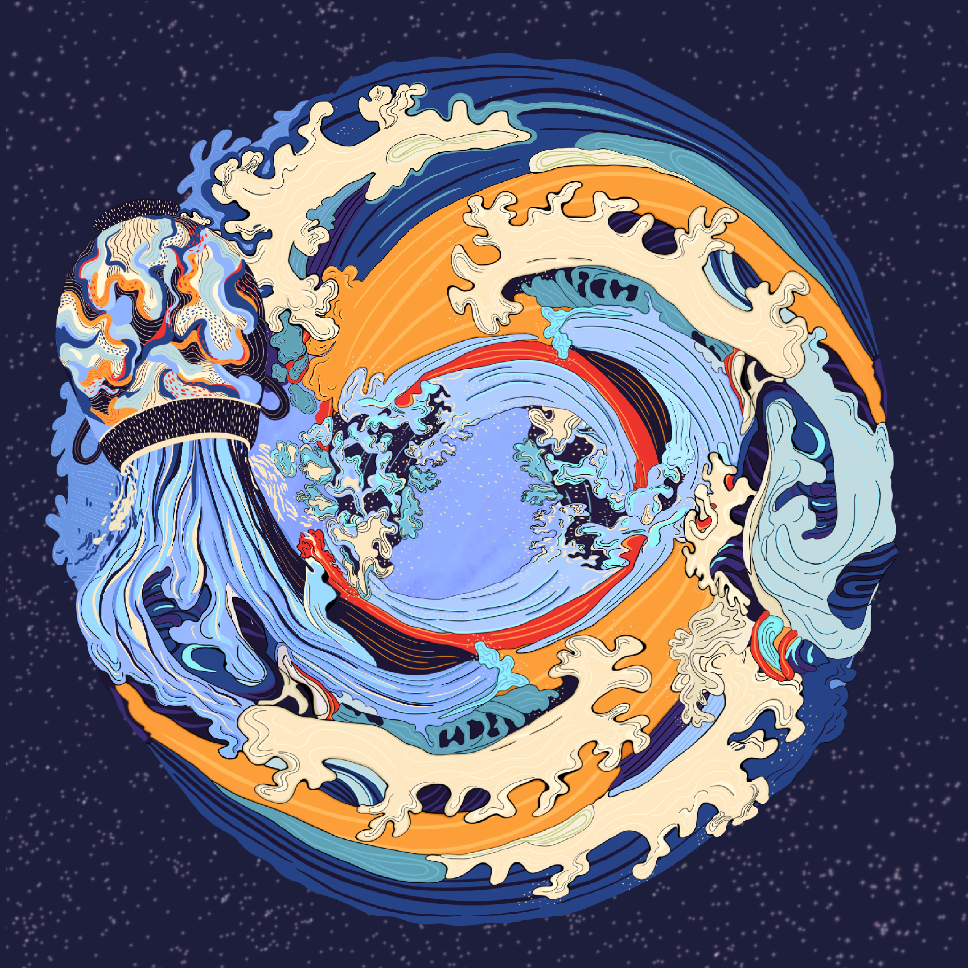 Aquarius  Zodiac- Fine Art Poster