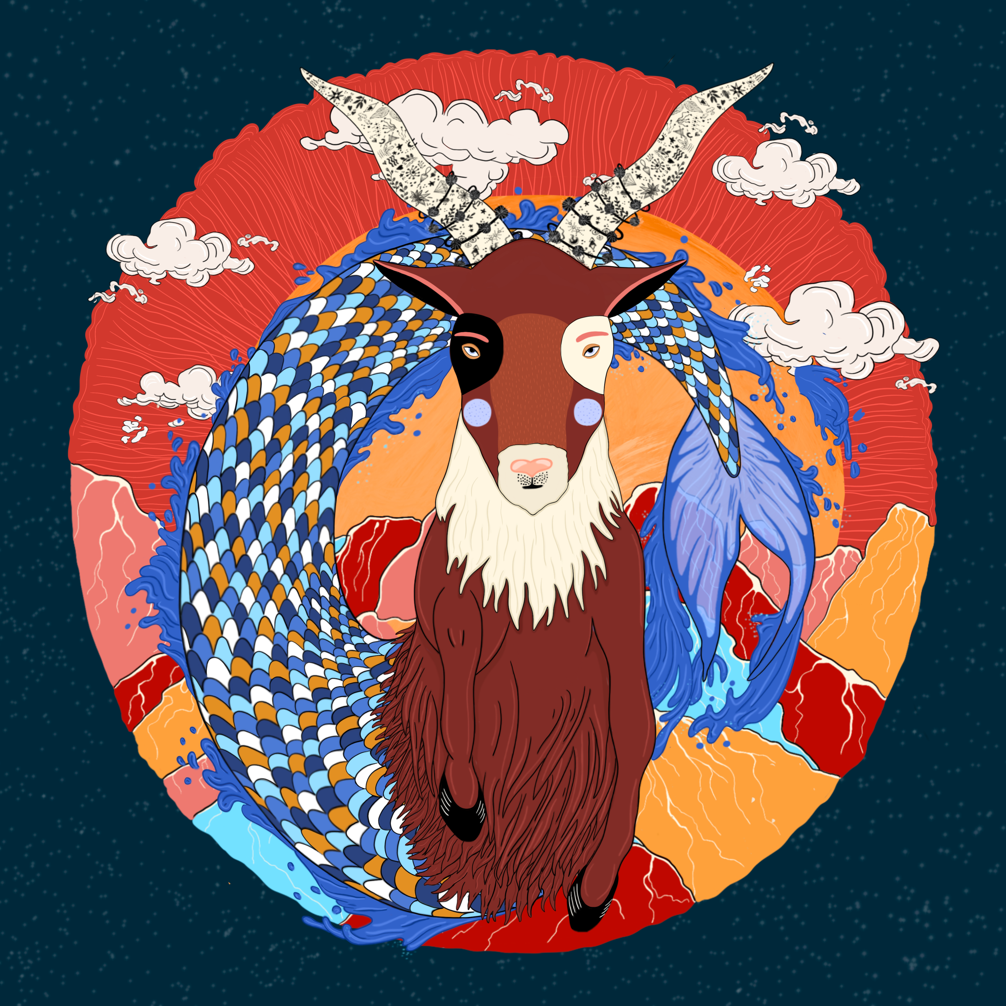 Capricorn Zodiac- Fine Art Poster