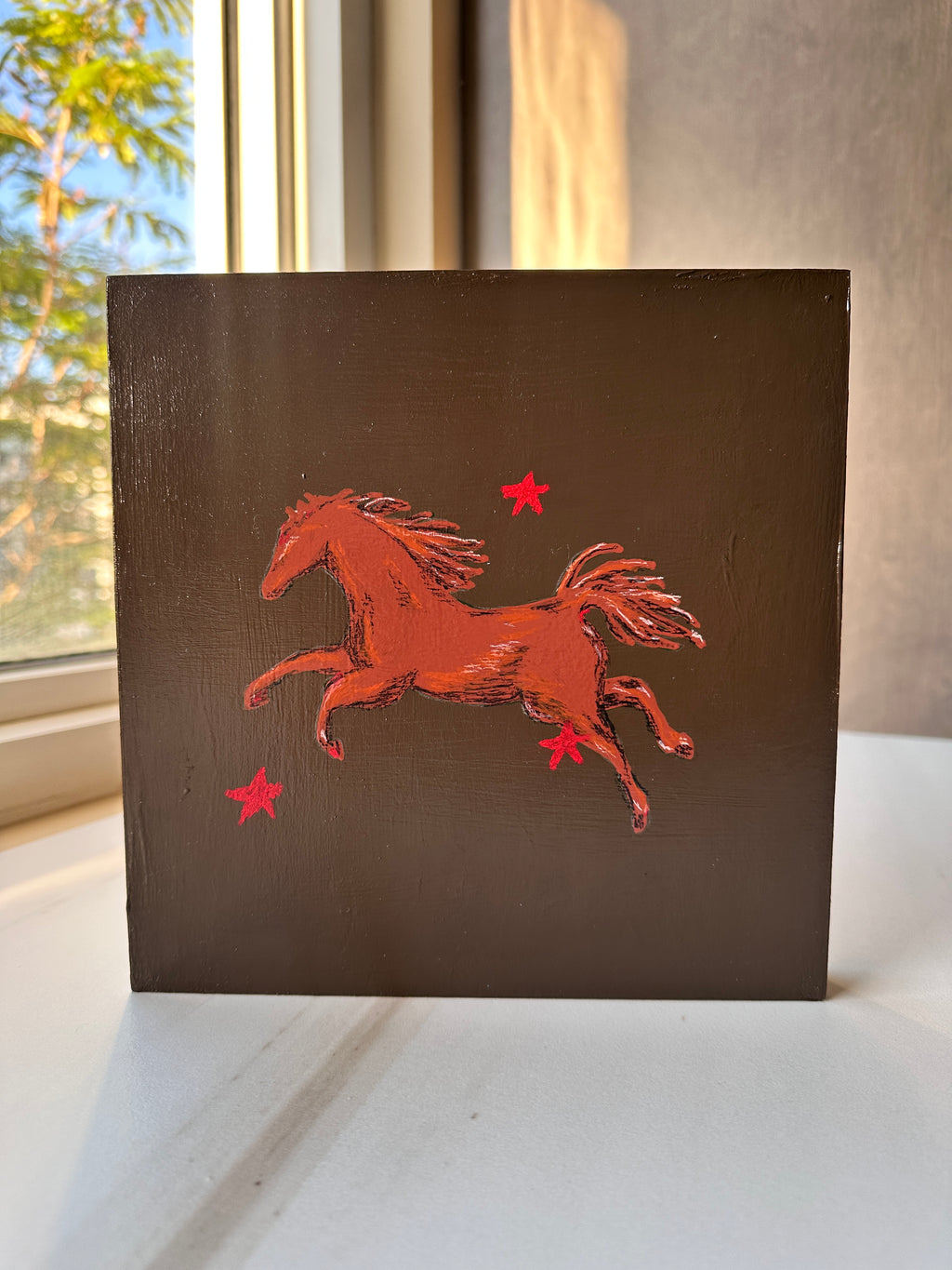 The Earth · Original Horse Painting on Wood | Wild Hearts Collection