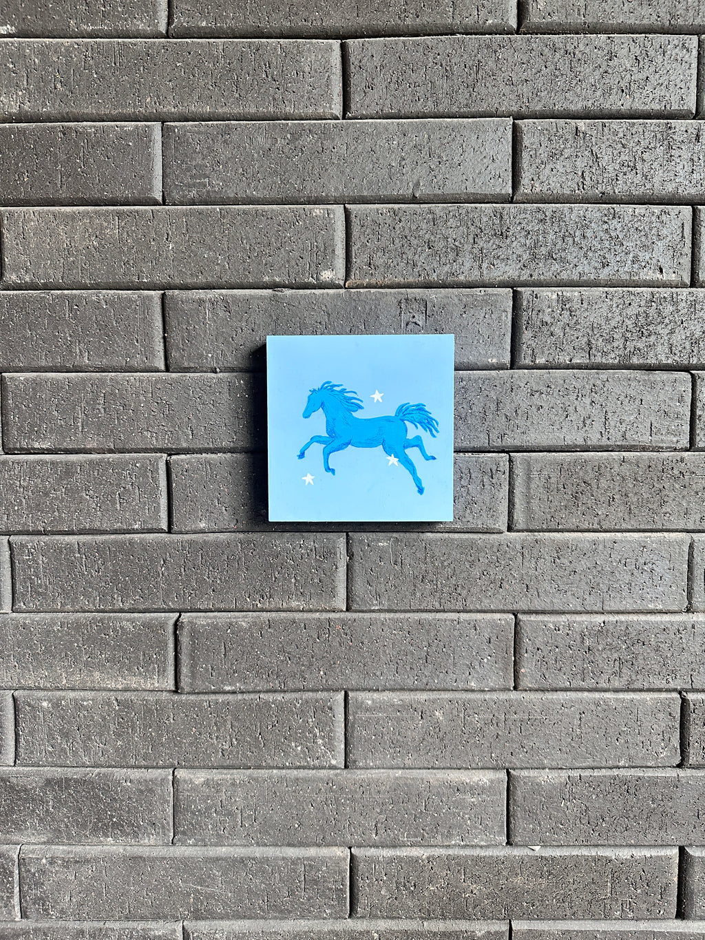 The Dreamer · Original Blue Horse Painting on Wood | Wild Hearts Collection
