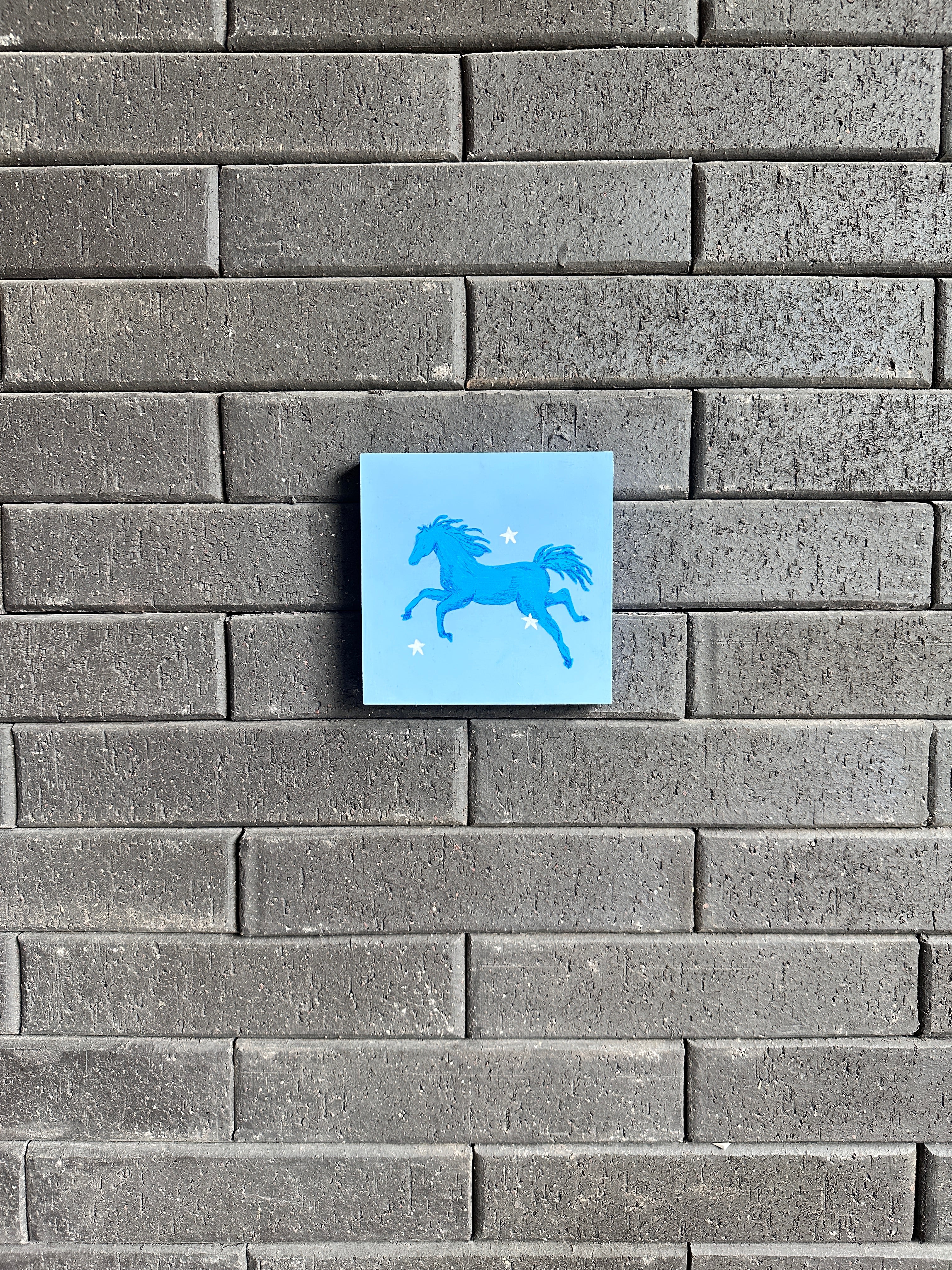 The Dreamer · Original Blue Horse Painting on Wood | Wild Hearts Collection