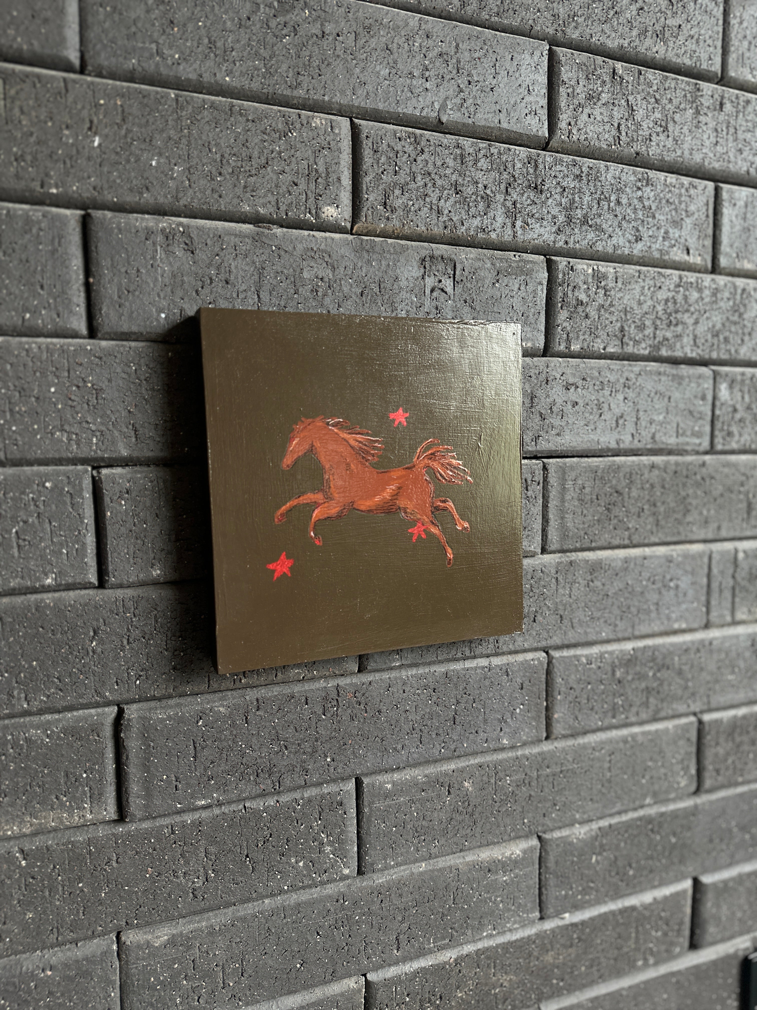 The Earth · Original Horse Painting on Wood | Wild Hearts Collection
