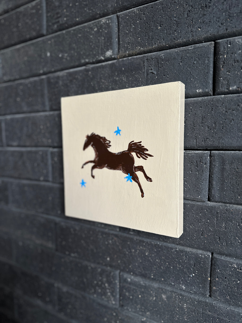 The Anchor · Original Dark Horse Painting on Wood | Wild Hearts Collection