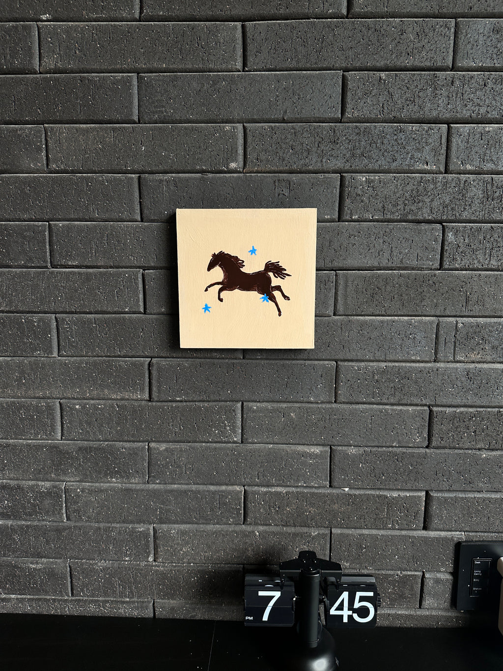The Anchor · Original Dark Horse Painting on Wood | Wild Hearts Collection