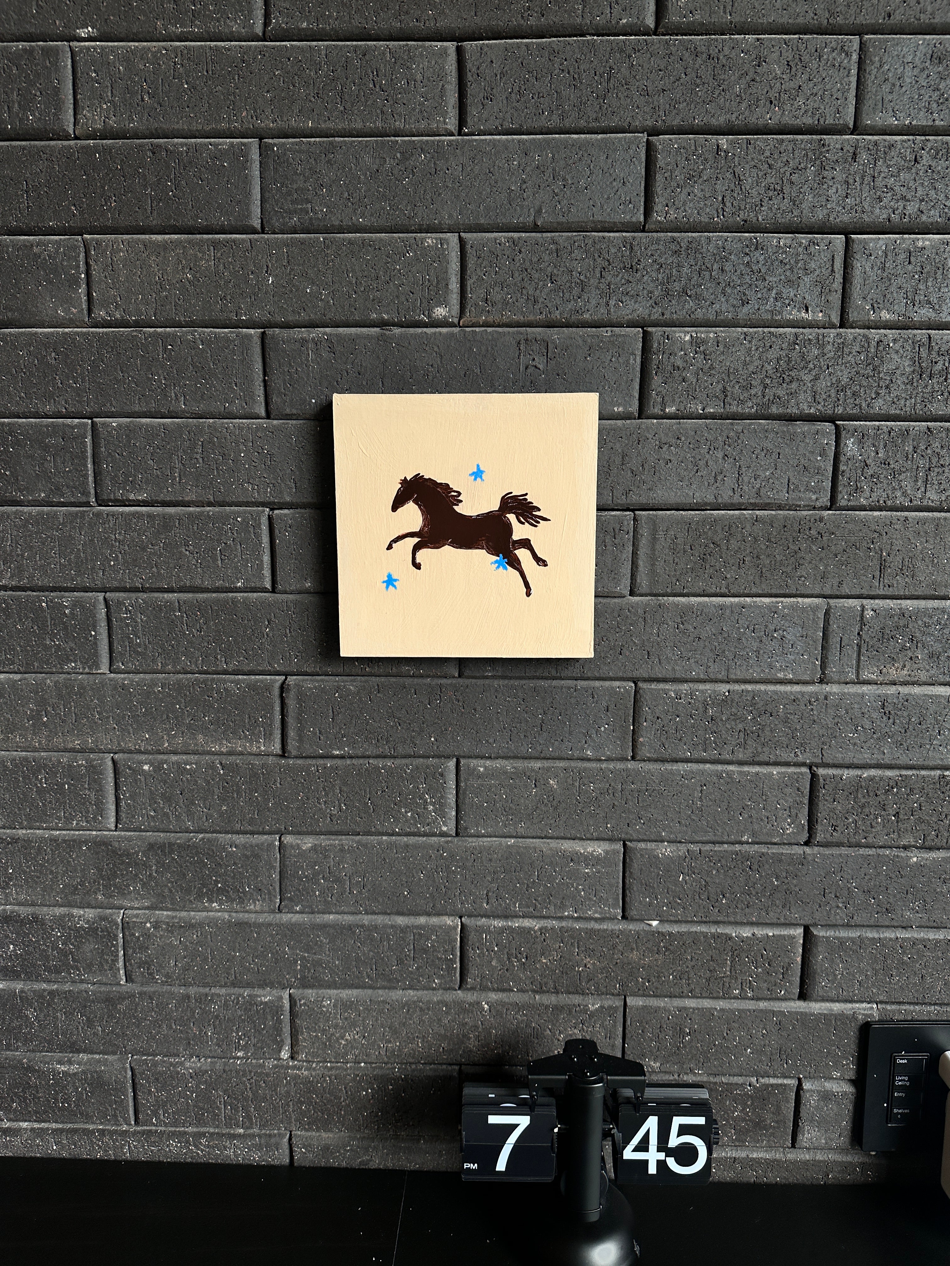 The Anchor · Original Dark Horse Painting on Wood | Wild Hearts Collection