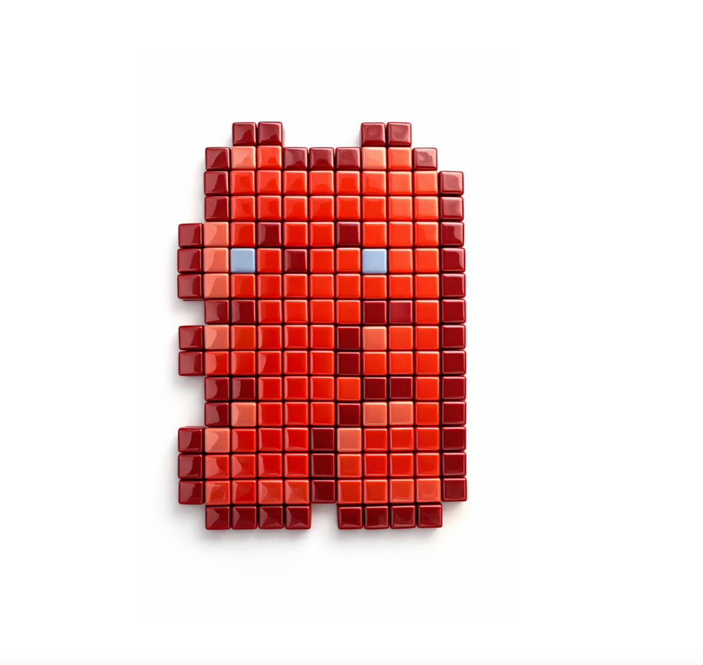 Cherry Gummy Bear · Original Pixel Art Mosaic Wall Decor