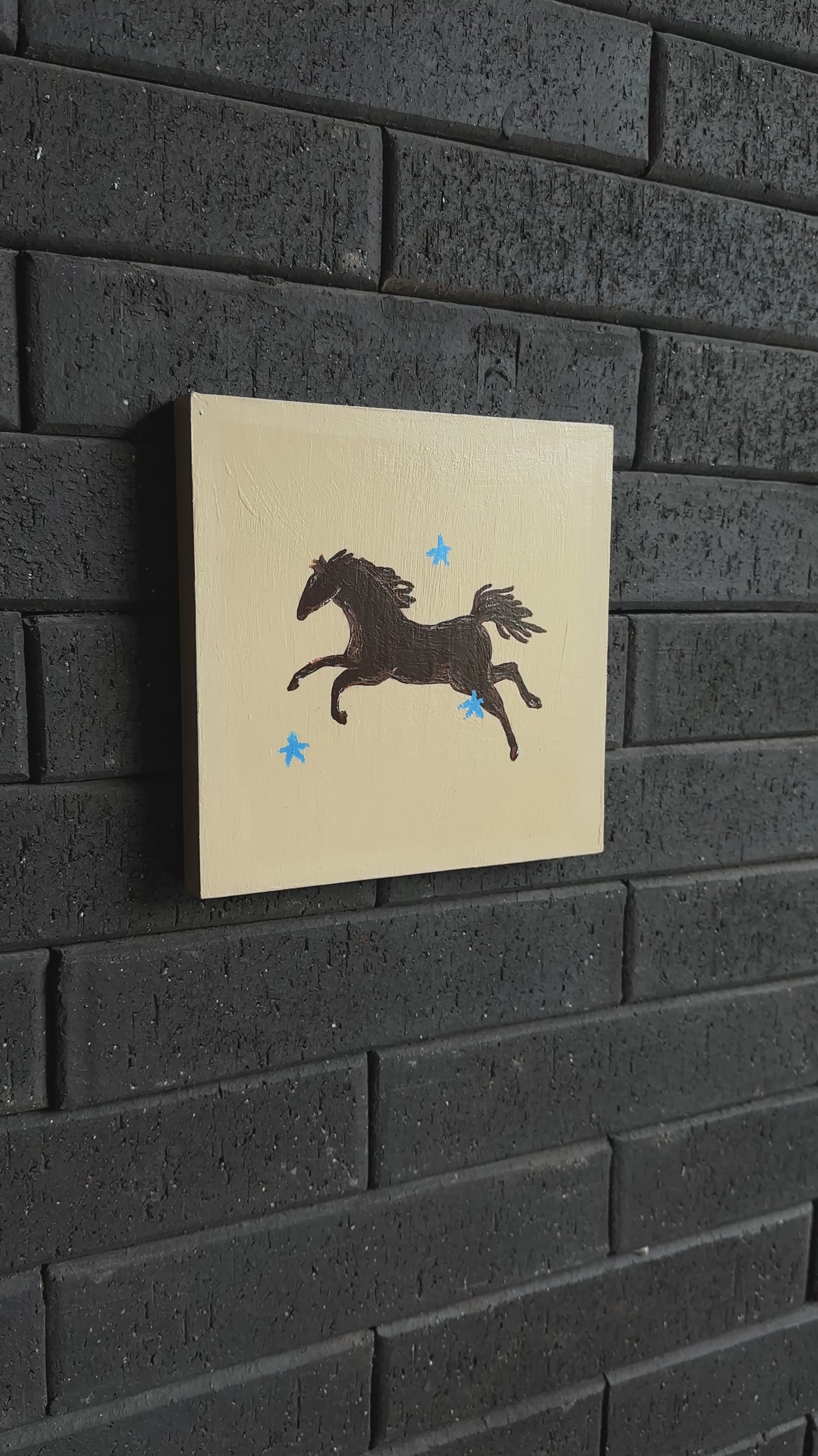 The Anchor · Original Dark Horse Painting on Wood | Wild Hearts Collection
