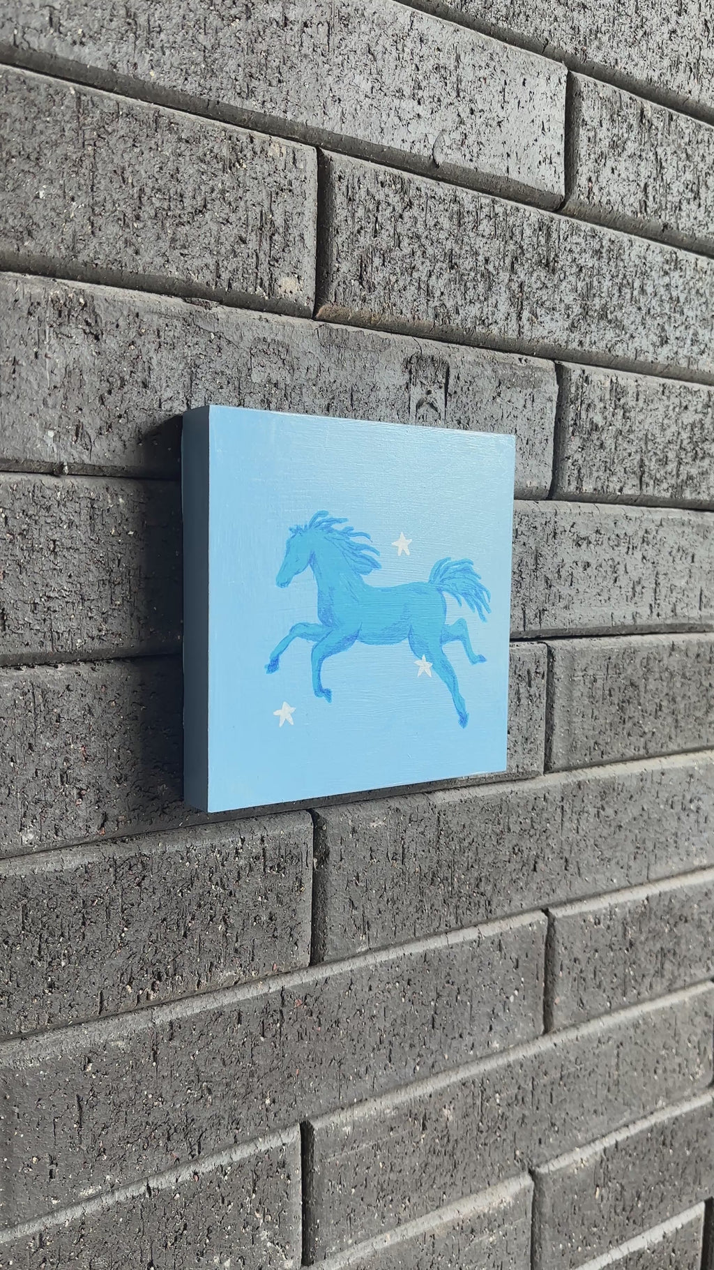 The Dreamer · Original Blue Horse Painting on Wood | Wild Hearts Collection