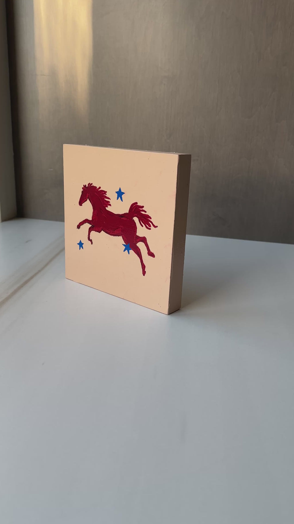 The Rebel · Original Red Horse Painting on Wood | Wild Hearts Collection