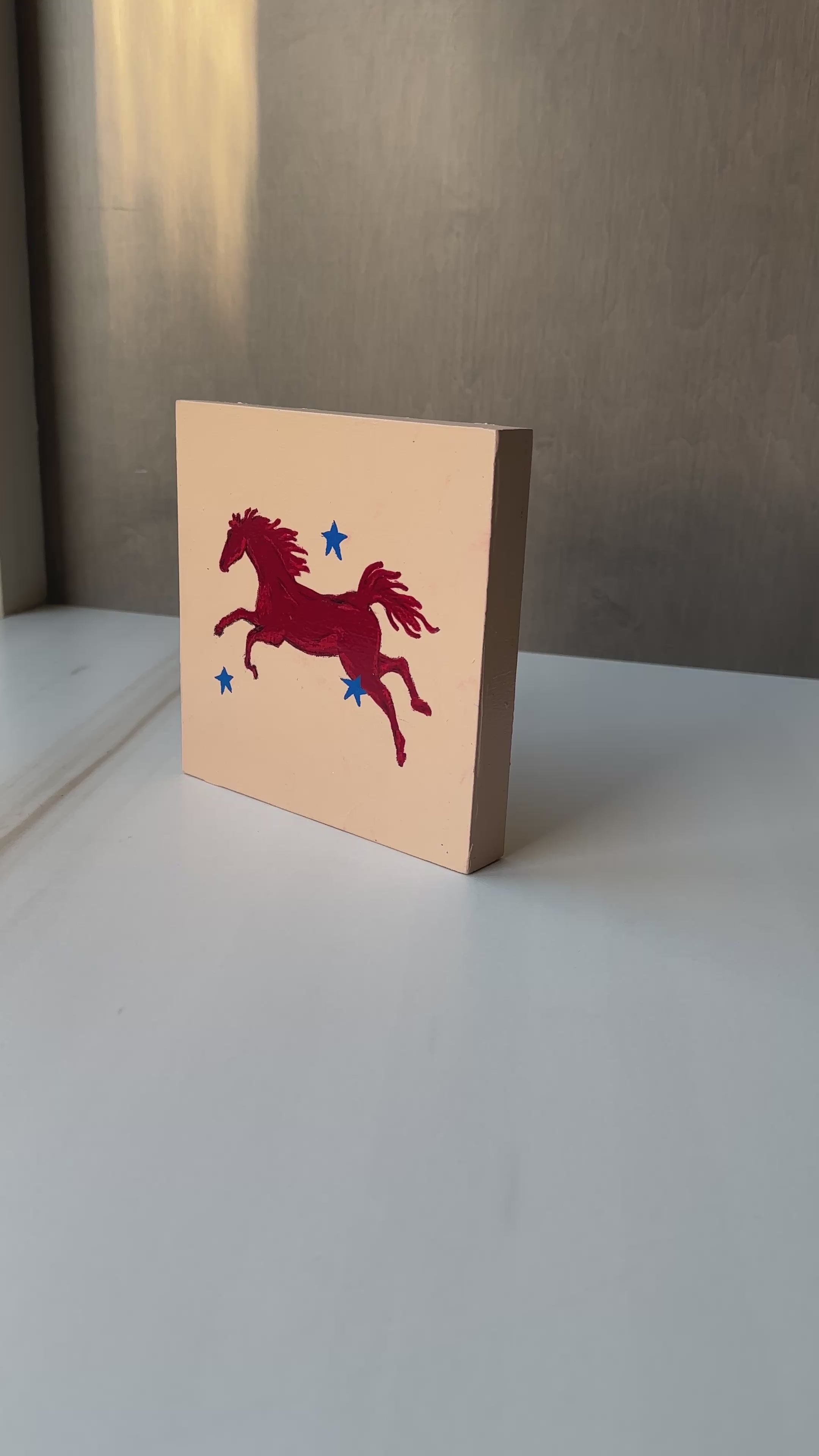 The Rebel · Original Red Horse Painting on Wood | Wild Hearts Collection